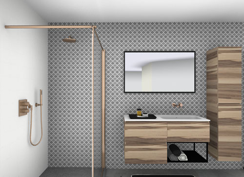 3D-ontwerp van een badkamer
