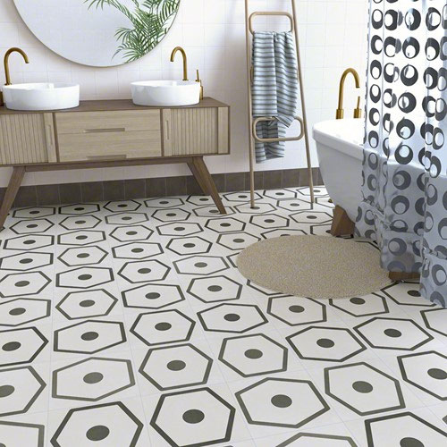 Badkamer met keramisch houtlook