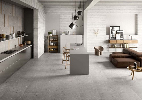 Keramische houtlook visgraatvloer